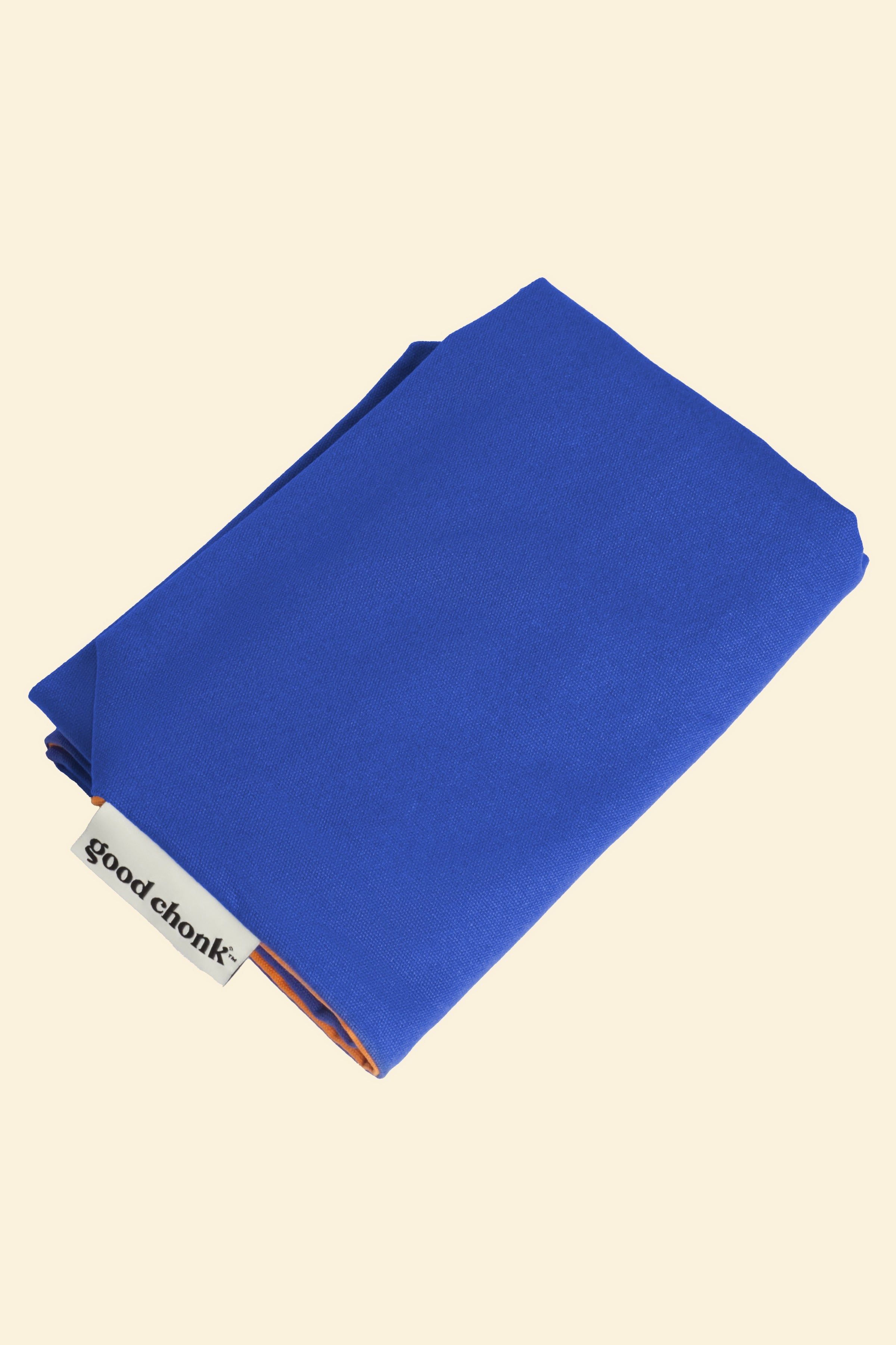 Cotton canvas dog bed cover in blue and orange colourblock