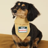 Iron-on embroidered patch accessory on pet bandana